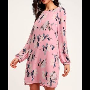 Blush Pink Floral Print Dress